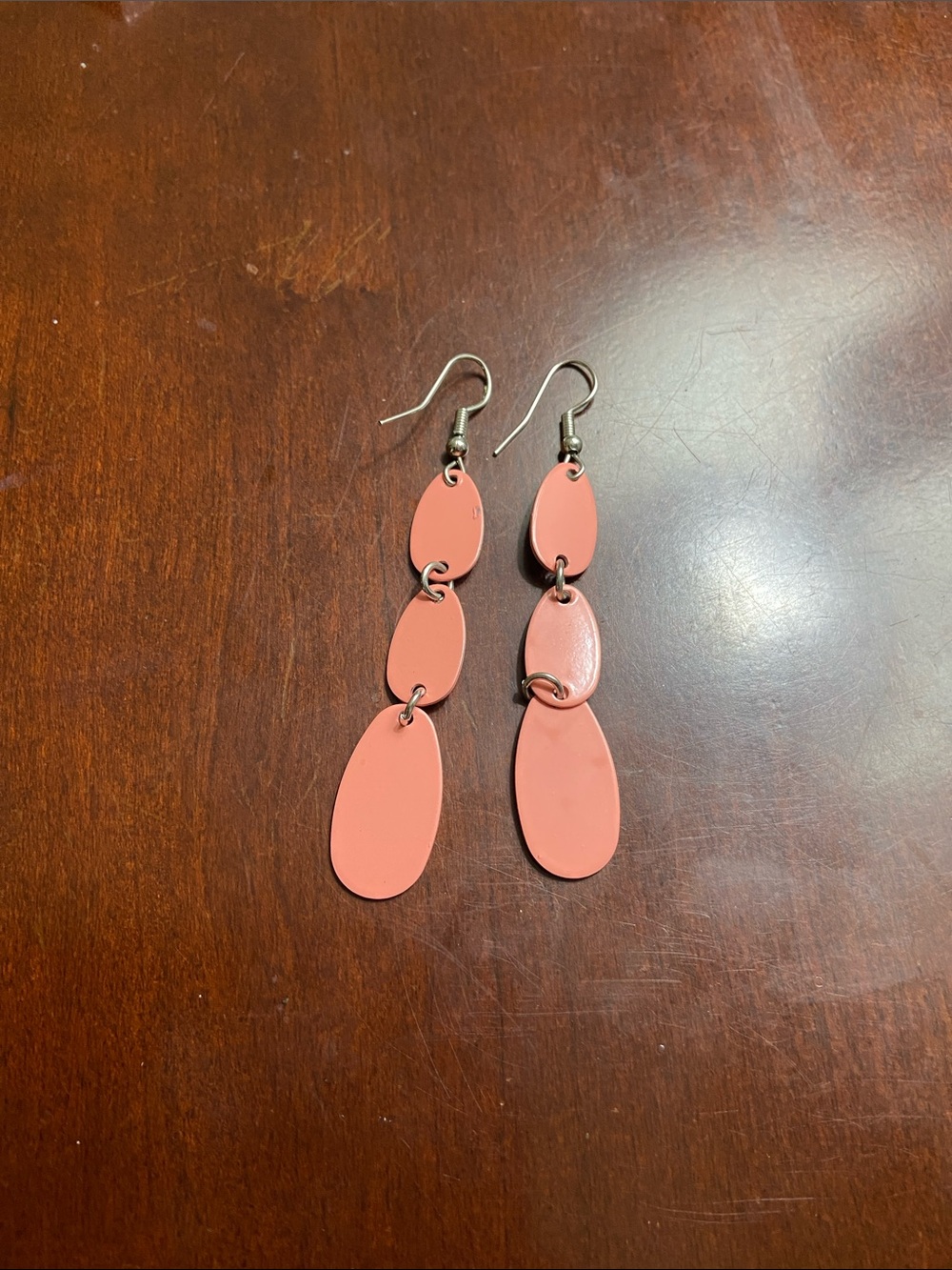 paparazzi Coral Pink Tiered Teardrop Earrings